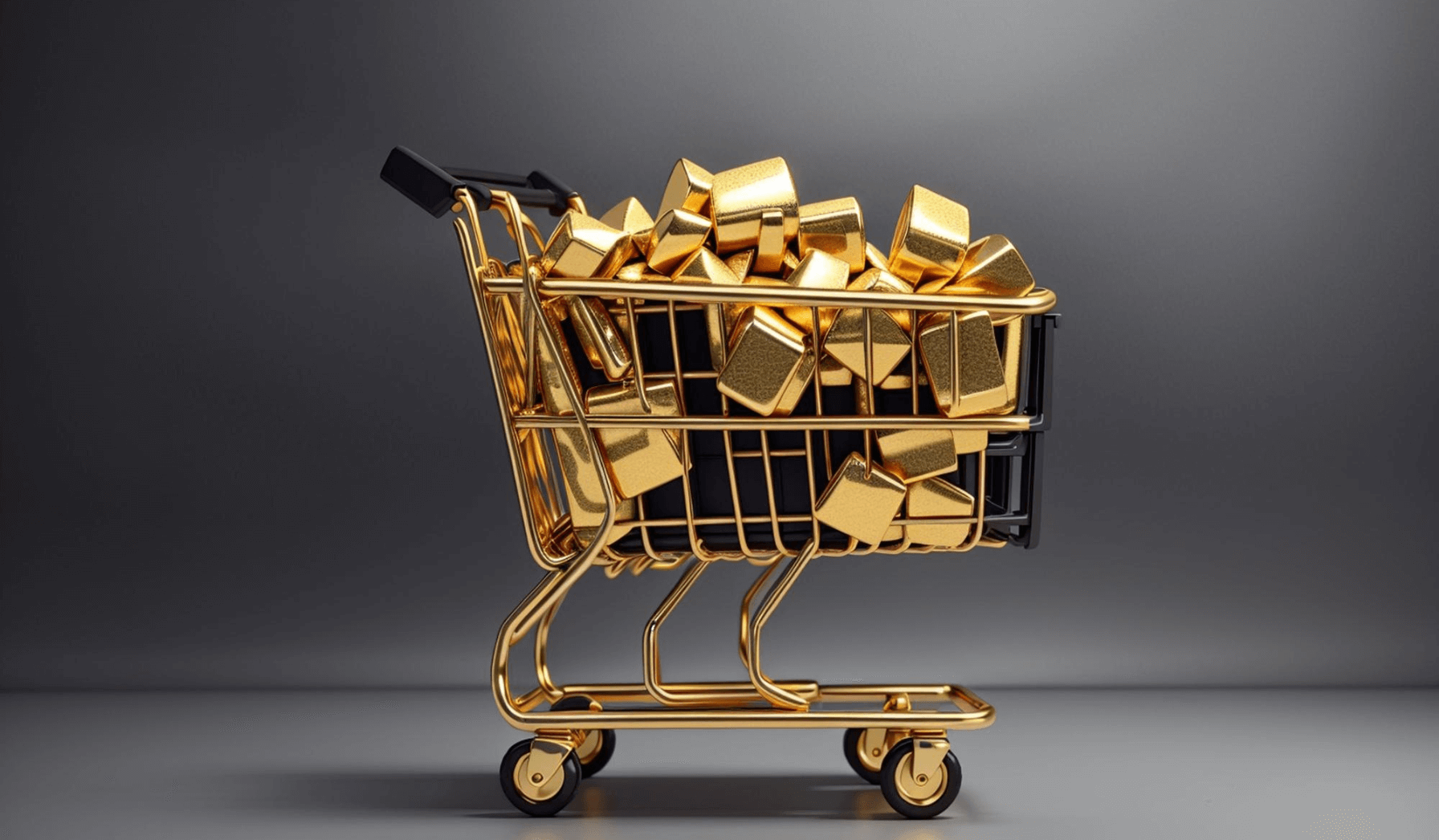 Koszyk zakupowy wypełniony złotem