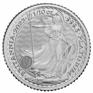 Platynowa Moneta, Britannia 2023 Karol III, Royal Mint, 1/10 uncji