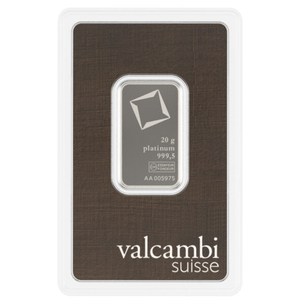 Sztabka platyny Valcambi 20 g