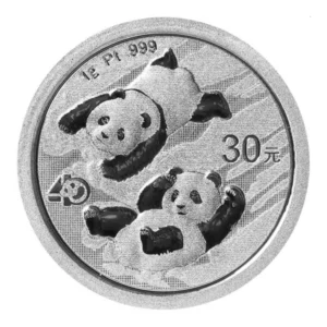 Platynowa Moneta, Chińska Panda, Central Mint of China, 1 g