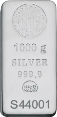 1kg Srebrna Sztabka Nadir Metal Rafineri