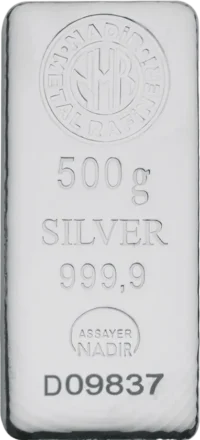 500g Srebrna Sztabka Nadir Metal Rafineri