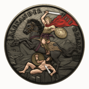 Srebrna moneta Alexander The Great - Legendary Warriors - Antique Color - 1 uncja srebra