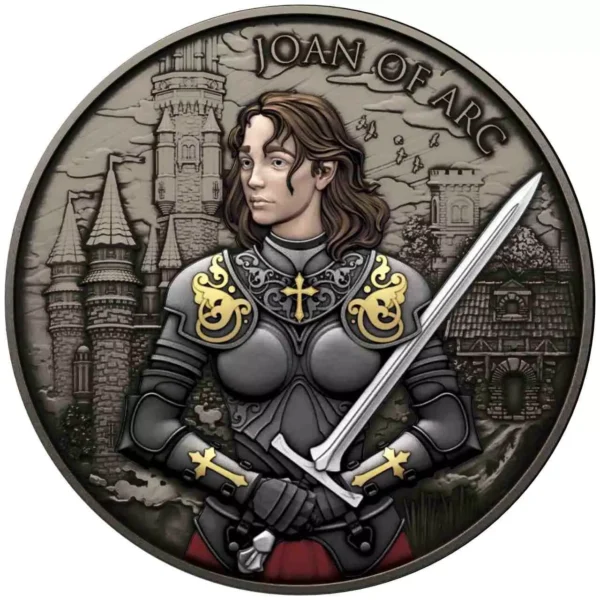 Srebrna moneta Joan of Arc - Legendary Warriors - Antique Color - 1 uncja srebra