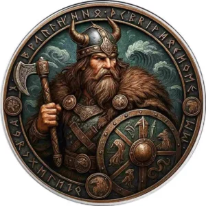 Srebrna moneta Harald Ironstorm - The Vikings - Amerykański Orzeł 2025 - 1 uncja srebra