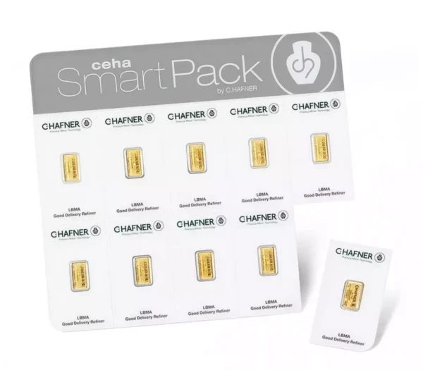 Sztabka złota Smartpack C.Hafner 10 x 1 gram