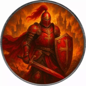 Srebrna moneta Knights of Honour: Crimson Crusader - Amerykański Orzeł 2025 - 1 uncja srebra