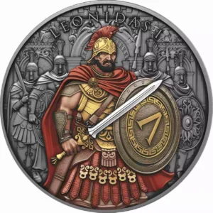 Srebrna moneta Leonidas – Legendary Warriors – Antique Color – 1 uncja srebra