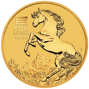 Złota moneta Lunar III Rok Konia 2026