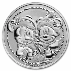 Srebrna moneta Disney - Mickey & Minnie Holidays 2024 - 1 uncja srebra