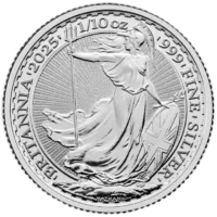 Srebrna moneta Britannia - 1/10 uncji srebra