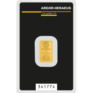 Sztabka złota Argor-Heraeus 2 gramy