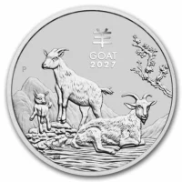Srebrna Moneta Australijski Lunar III 2027 Rok Kozy - 1 uncja srebra